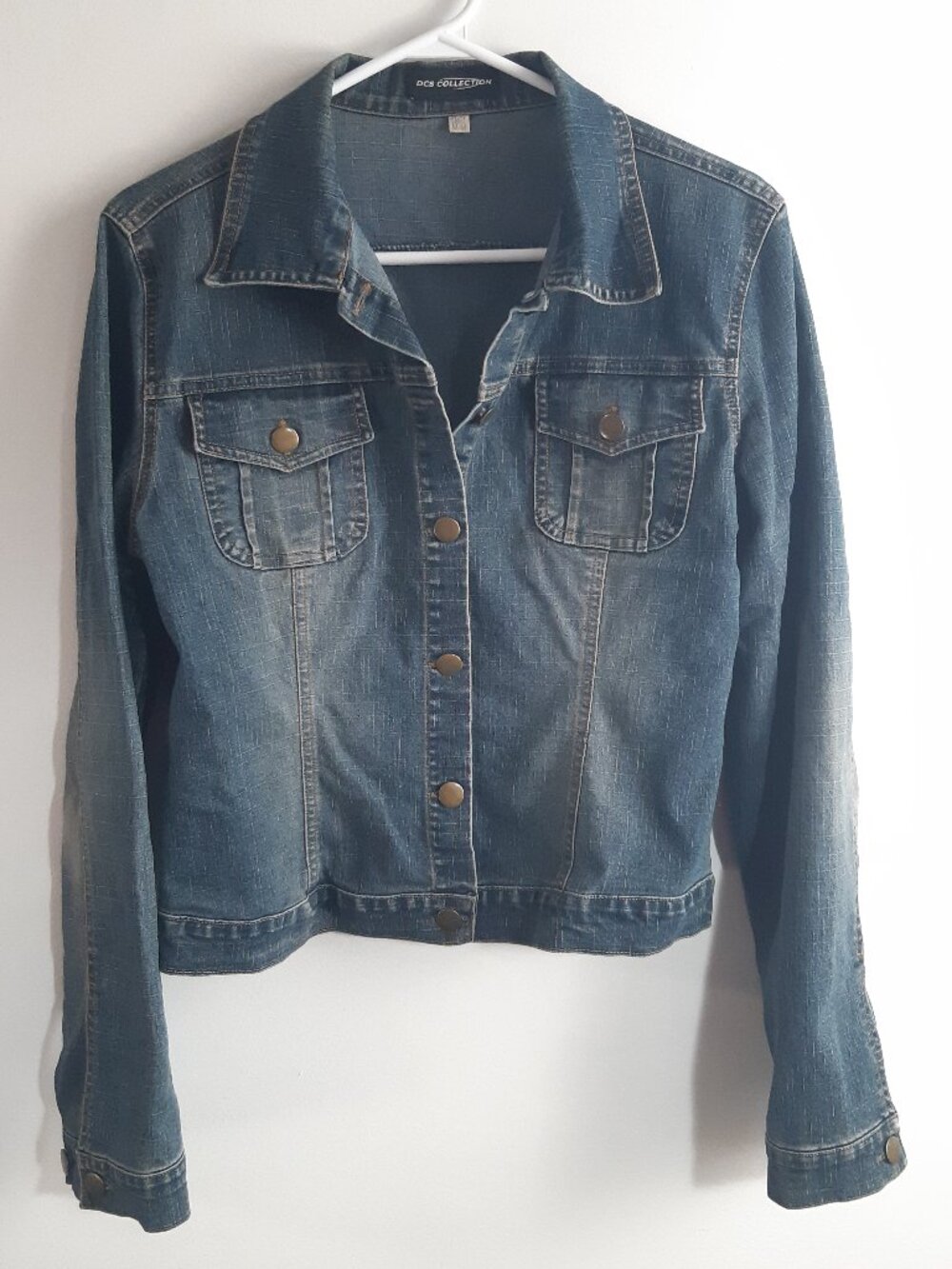 DCS Collection Blue Jean Denim Jacket Medium Coat Fashion Women Vintage Y2K - Picture 1 of 10